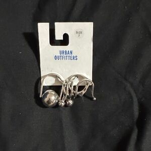 Urban Outfitters Silver size 7 rings - 4 pack
